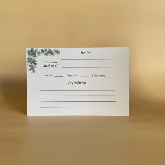 Greenery Recipe Cards