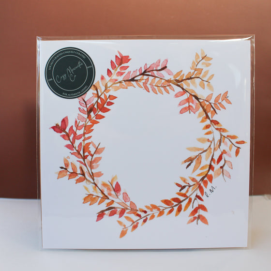 Fall Wreath Watercolor Print