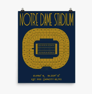 Fighting Irish Stadium Print