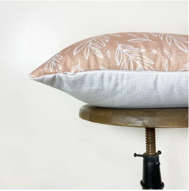 White Leaf Pillow Cover